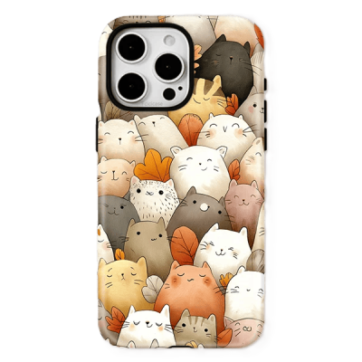 iPhone case,cartoon cats case,shockproof case,iPhone 16 Pro cover,protective phone case