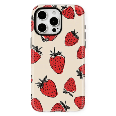 iPhone case,strawberry case,magnetic case,wireless charging case,iPhone 16 Pro cover