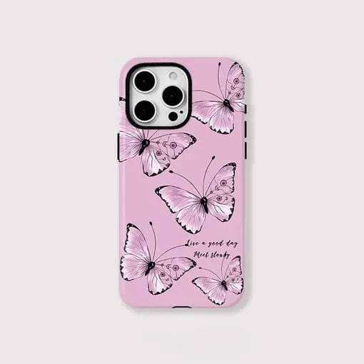 Magnetic Purple Butterfly iPhone 15 Pro Case - View 1