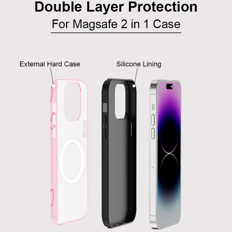 Pink Heart Magnetic iPhone case - View 2