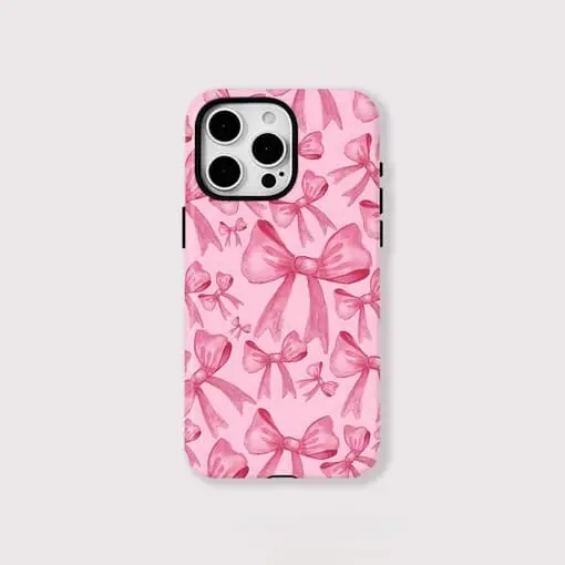Luxury MagSafe Pink Bow iPhone 16 Pro Case - Front View