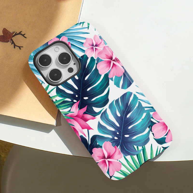 Floral Leaves iPhone 16 Pro Case - Side View