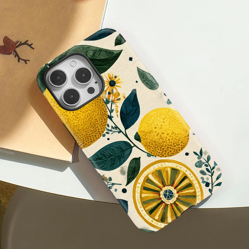 Lemon Printed Shockproof Case iPhone 16 - View 3