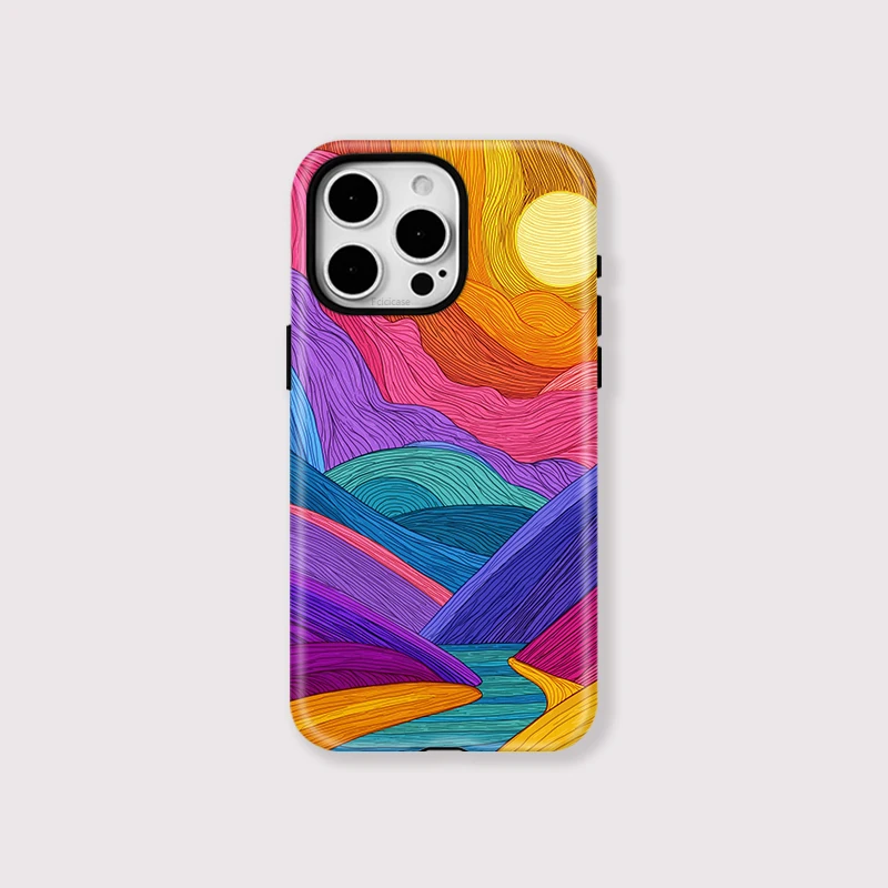 Colorful Stripe Painting Case iPhone 15 Pro Max - View 1