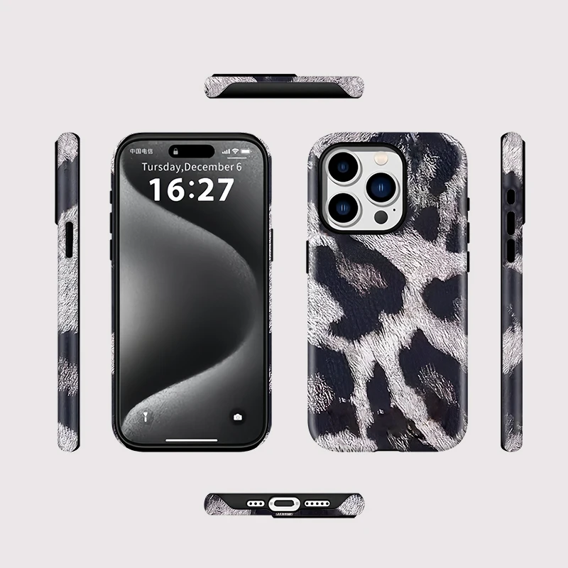 Magnetic Leopard Pattern Soft Case iPhone 16 Pro Max - View 2