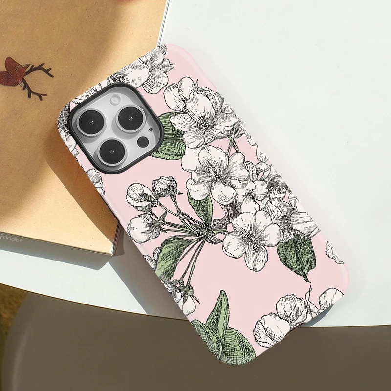 Soft Silicone Flower Magnetic Case iPhone 16 Plus - View 3