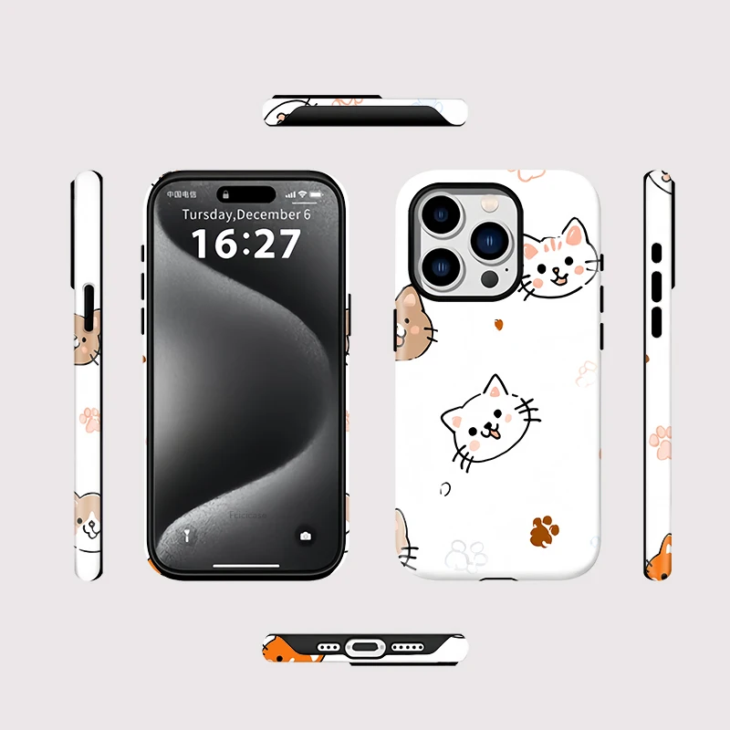 Cute Cat 2-in-1 Magnetic Case iPhone 16 Pro Max - View 2