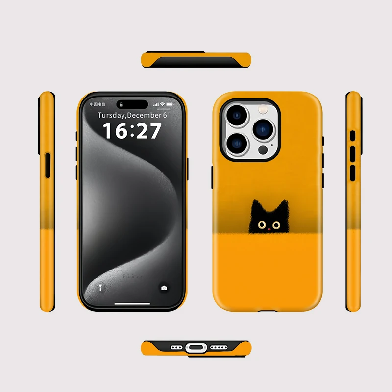 Cute Black Cat Magnetic Case iPhone 16 Pro Max - View 2