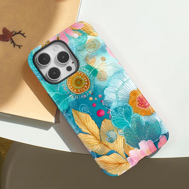 Matte Flower High Quality MagSafe Case iPhone 16 Plus - View 3