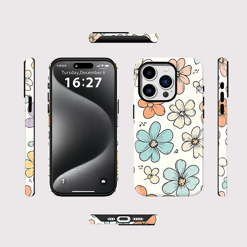 Soft TPU Flower Pattern Case iPhone 16 Plus - View 2