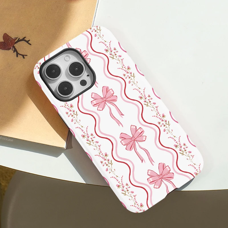 Bow Knot Flower Acrylic Case iPhone 16 Plus - View 2