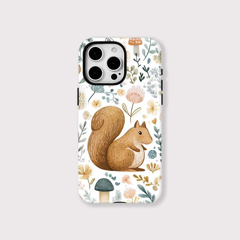 Cute Squirrel Flower Magnetic Case iPhone 16 Plus - View 1
