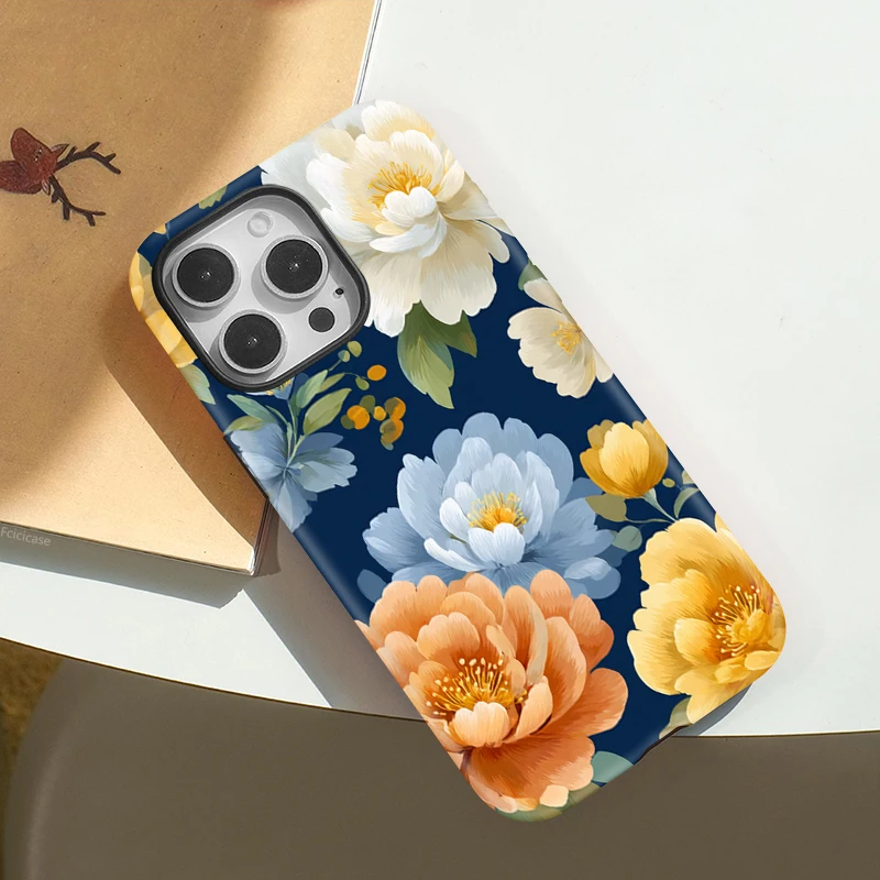 Matte Double-Layer Flower Case iPhone 15 Pro Max - View 3