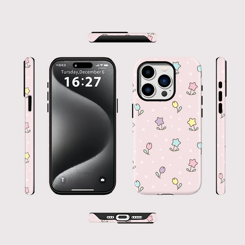 Flower Stars Print Magnetic Case iPhone 16 - View 2