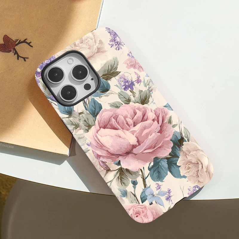 Matte Flower Hard PC Case iPhone 16 - View 3
