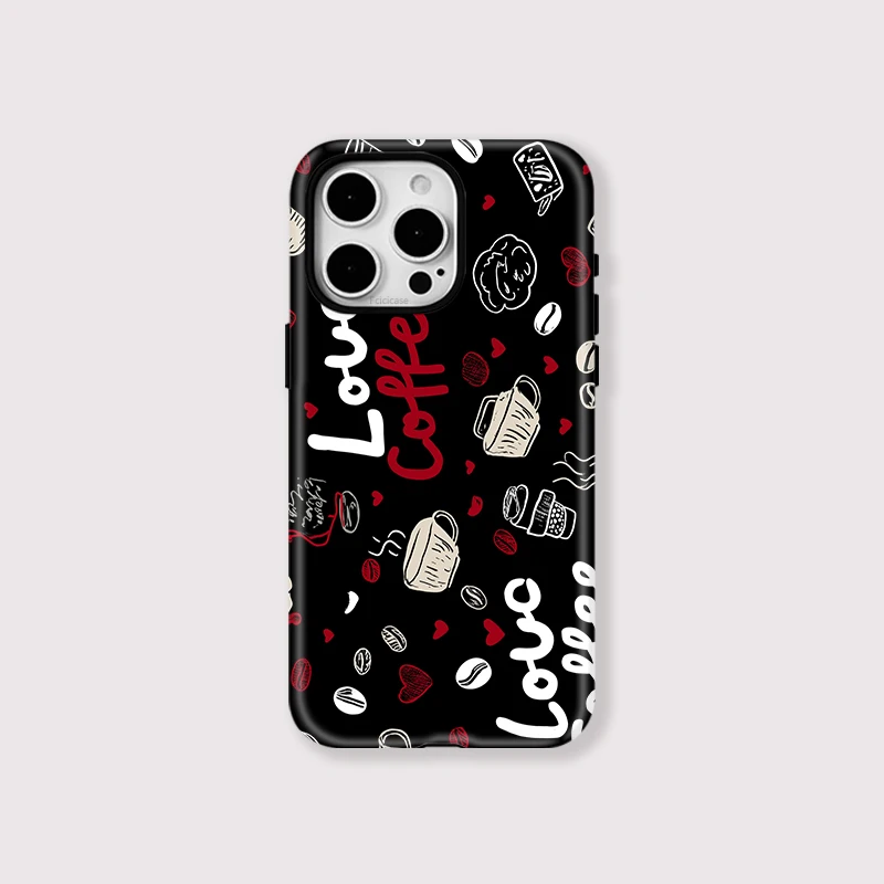 Matte Coffee Love Heart Case iPhone 16 Pro Max - View 1