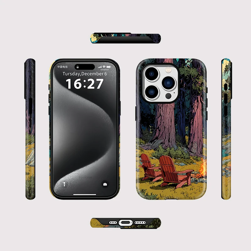 Forest Pattern Wireless Acrylic Case iPhone 15 Pro Max - View 2