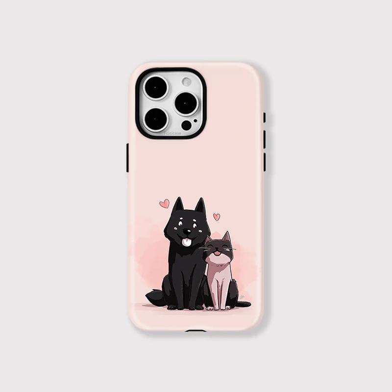 Adorable Cat Dog Case iPhone 16 Pro - View 2