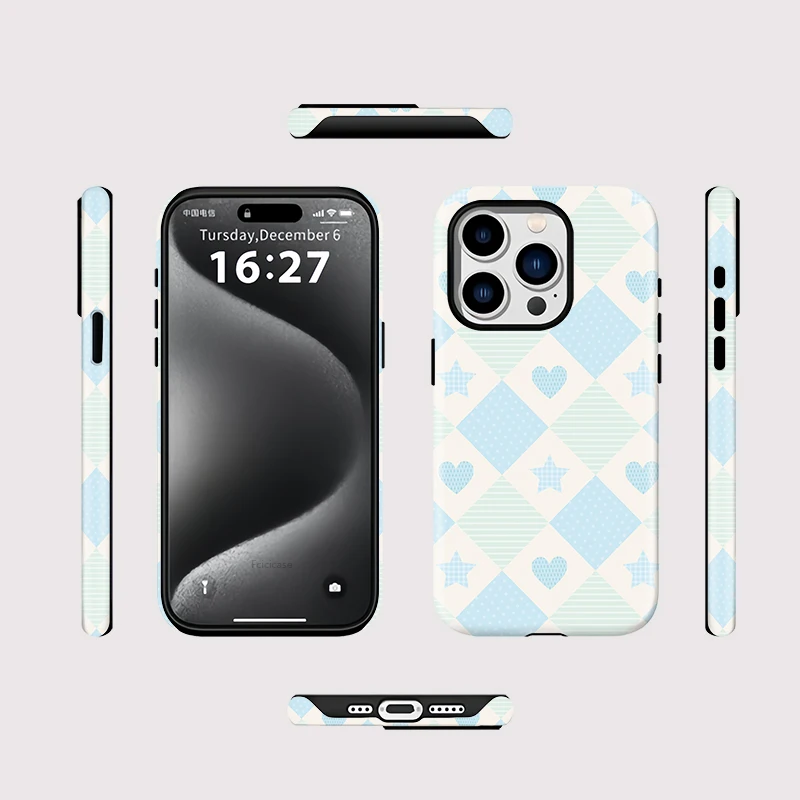 Love Heart Stars Grid Case iPhone 16 - View 2
