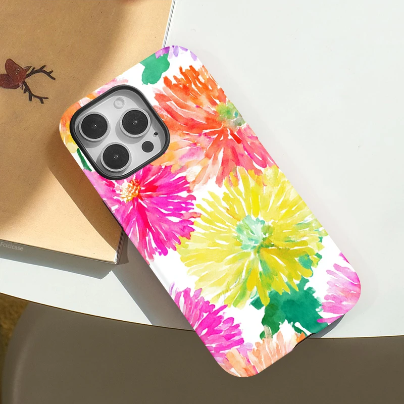 Colorful Floral Double-layer MagSafe Case - iPhone 15 Pro Max - View 3