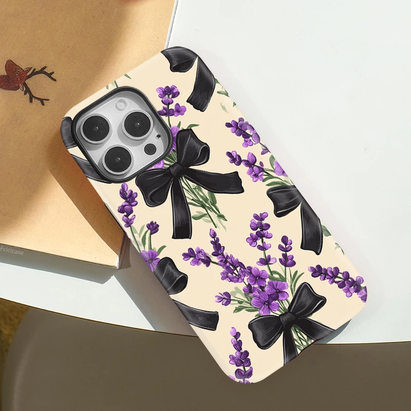 Matte Bow Knot Flower Magnetic Case iPhone 15 Pro Max - View 3