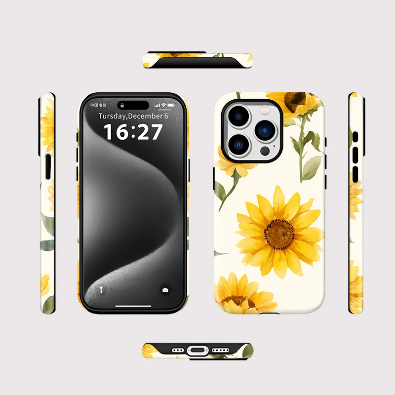 Sunflower Wireless Charging Case iPhone 16 - View 3
