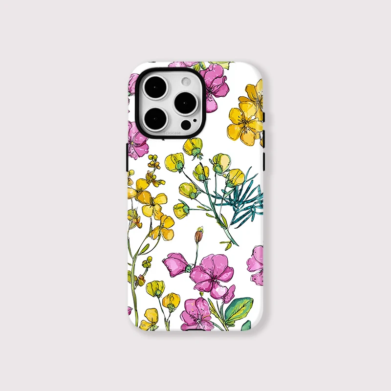 Flowers Pattern Magnetic Case iPhone 15 Pro Max - View 1