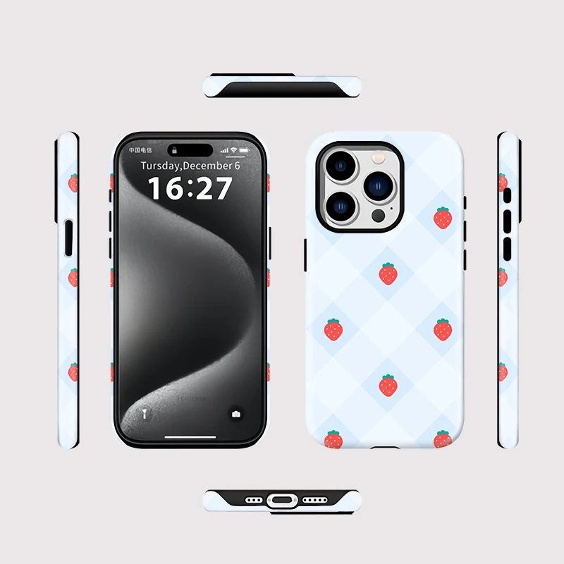 Luxury Grid Pattern 2-in-1 Case iPhone 15 Pro Max - View 2