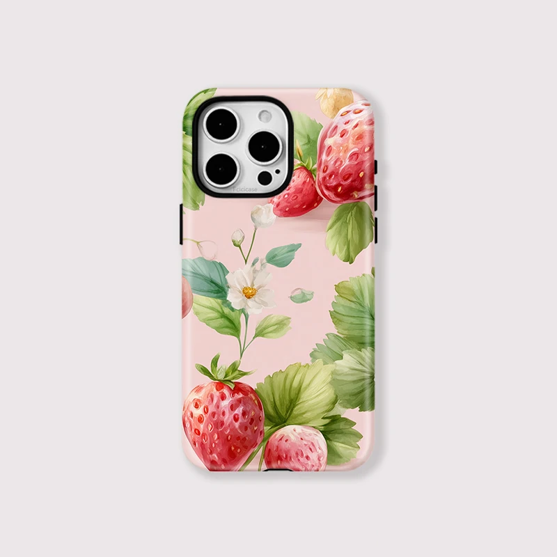 Fruits Strawberry Pattern 2-in-1 Magnetic Cover - iPhone 15 - View 1