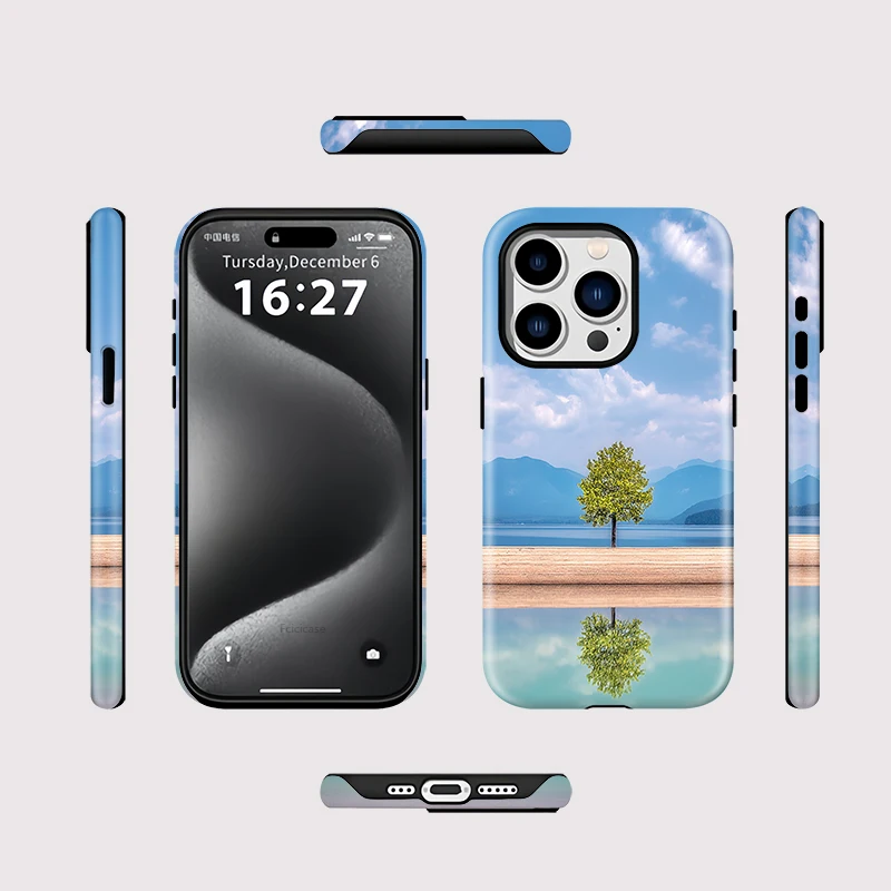 Green Tree Matte Hard Case iPhone 15 Plus - View 2