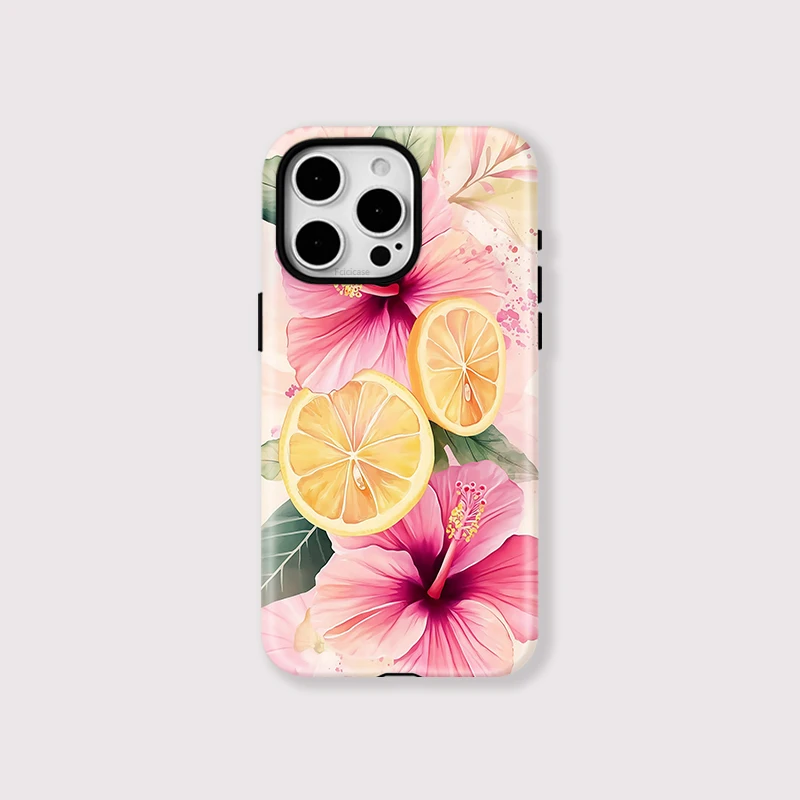 Luxury Flower Orange Shockproof Case iPhone 16 Pro Max - View 1