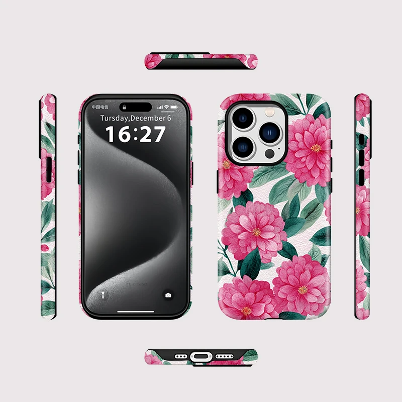 Luxury Flower Shockproof PC Case iPhone 15 Plus - View 2