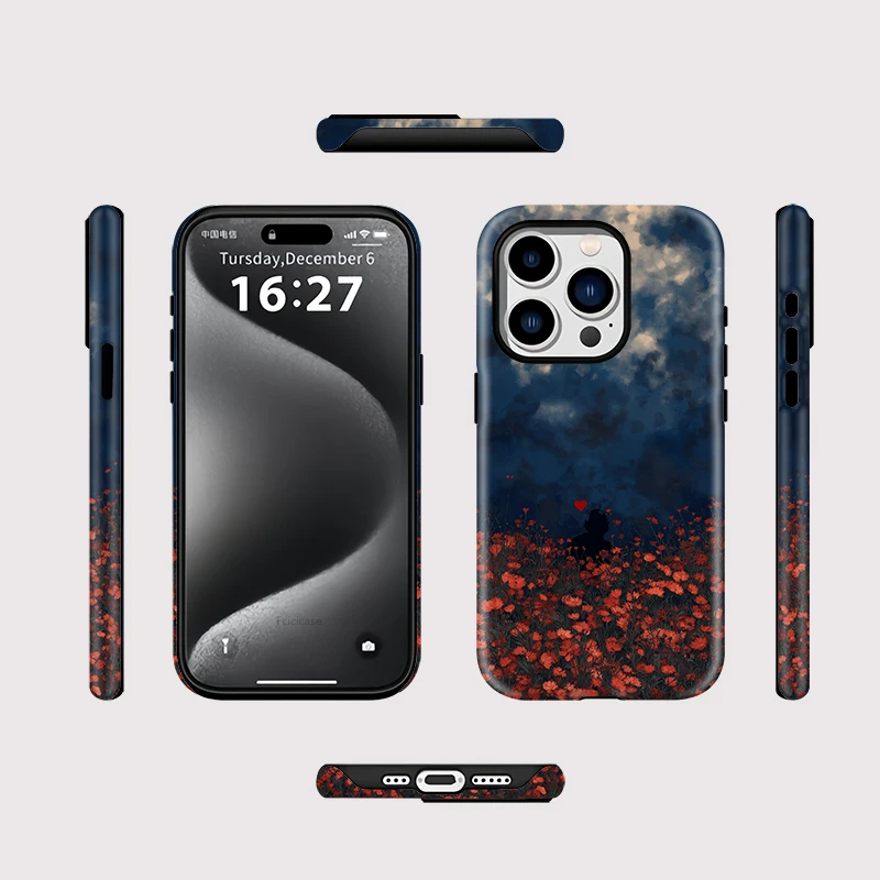 Vintage Flower Print Case iPhone 16 - View 2