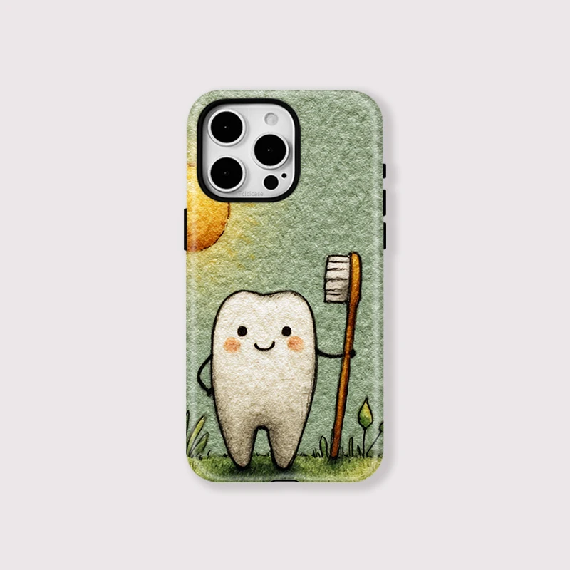 Cartoon Tooth Print Acrylic Case iPhone 16 Pro Max - View 1