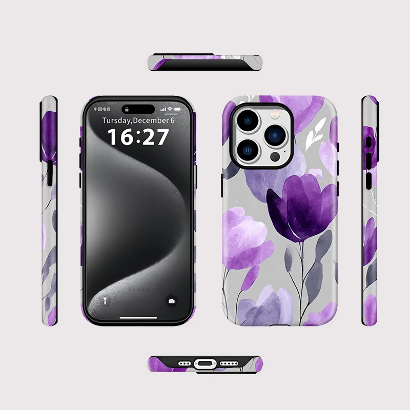 Purple Flower Wireless Case iPhone 16 Pro Max - View 2