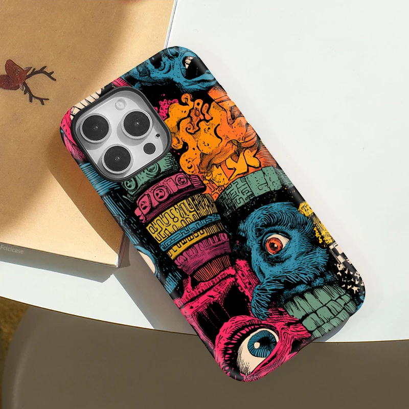 Colorful Painting Eyes Acrylic Case iPhone 15 Pro Max - View 3