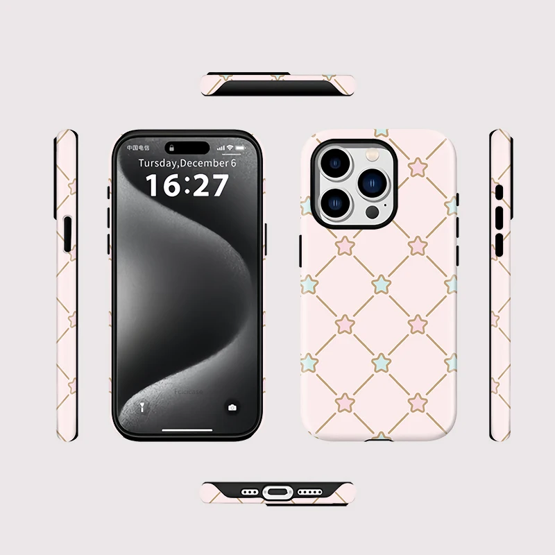 Stars Grid Pattern MagSafe PC Case iPhone 15 Pro Max - View 2