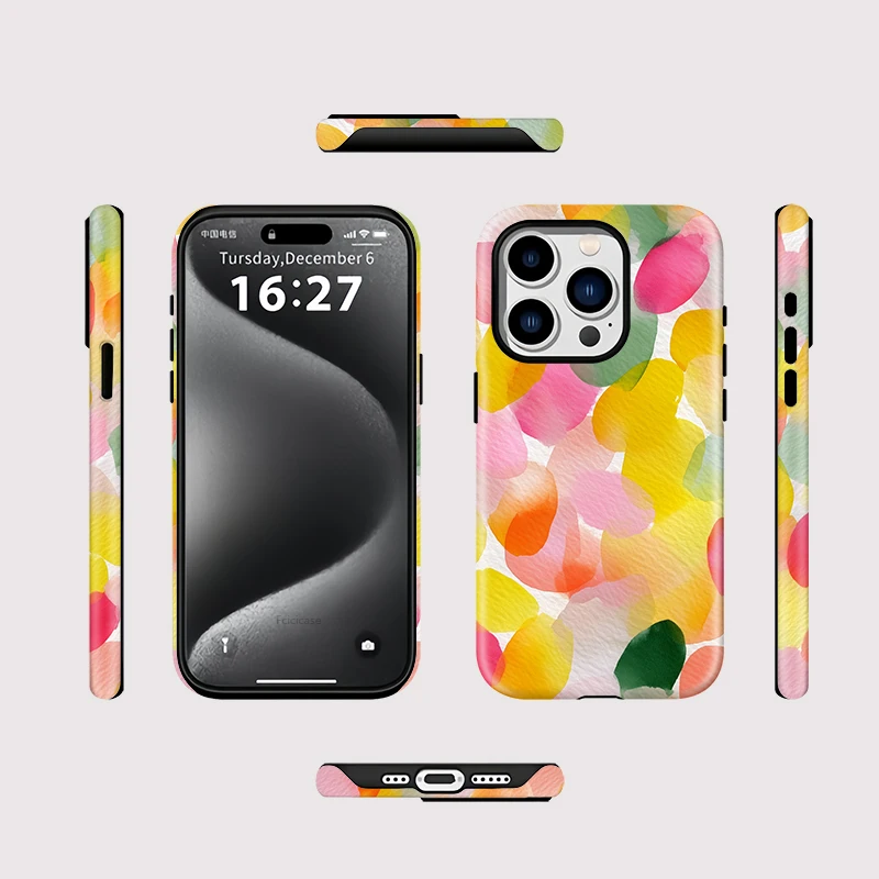 2-in-1 Colorful Painting Shockproof Case iPhone 16 Pro Max - View 2