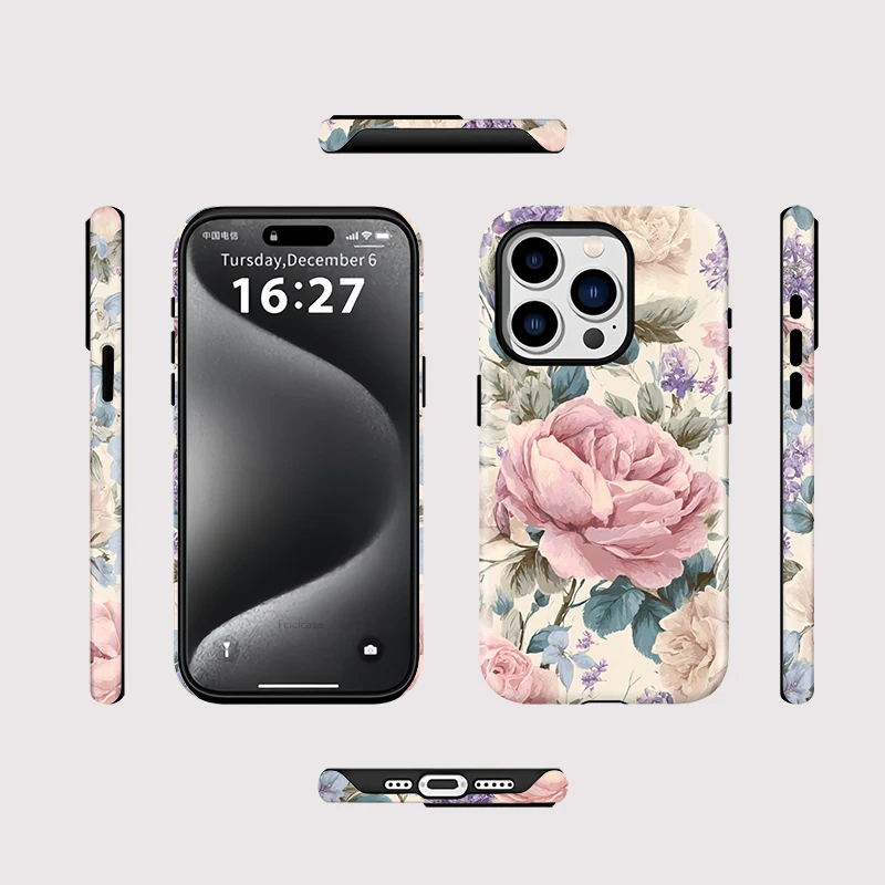Matte Flower Hard PC Case iPhone 16 - View 2