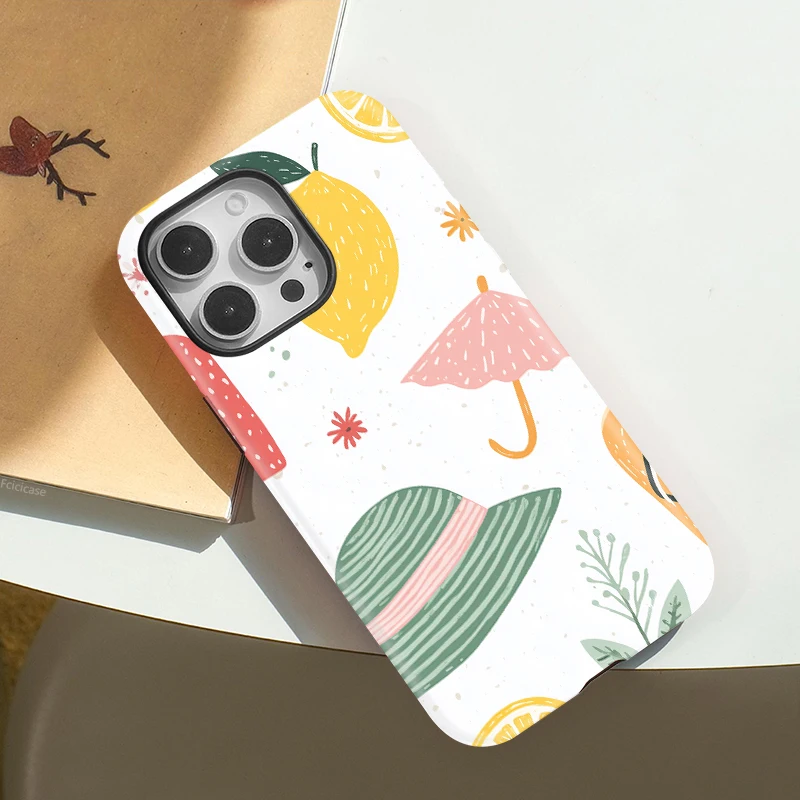 Cartoon Map Lemon Shockproof Case iPhone 16 Plus - View 3