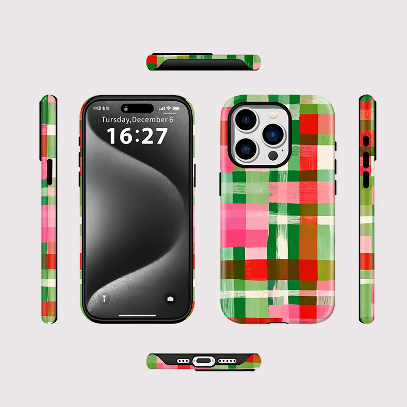 Colorful Grid Double-Layer Magnetic Case iPhone 16 Pro Max - View 2