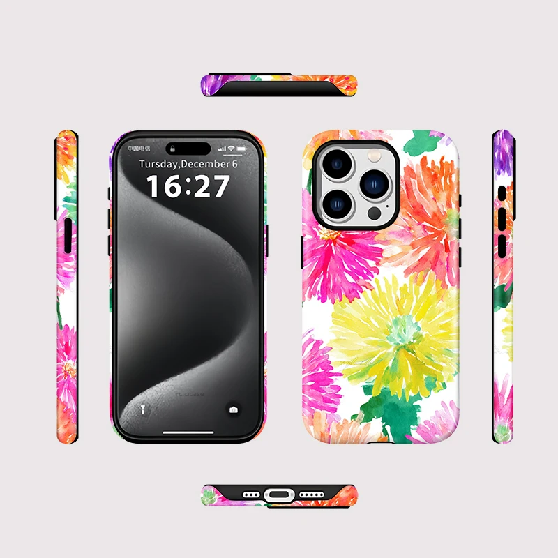 Colorful Floral Double-layer MagSafe Case - iPhone 15 Pro Max - View 2