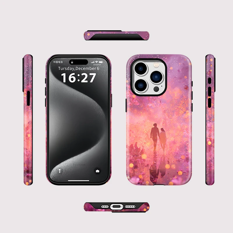Romantic Couple Silicone Case iPhone 16 Pro Max - View 2