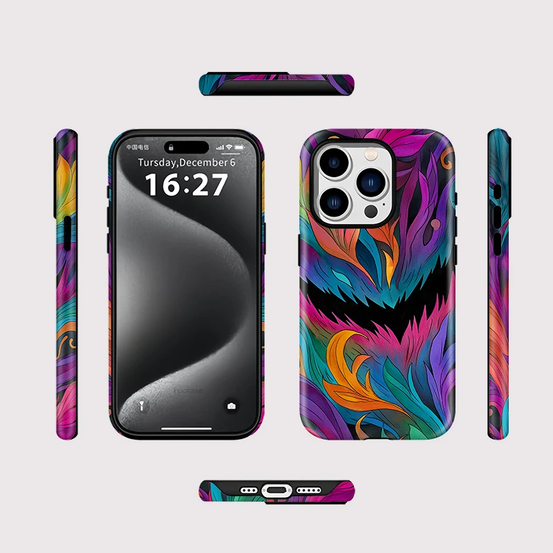 Colorful Painting Matte Silicone Case iPhone 16 Pro Max - View 2