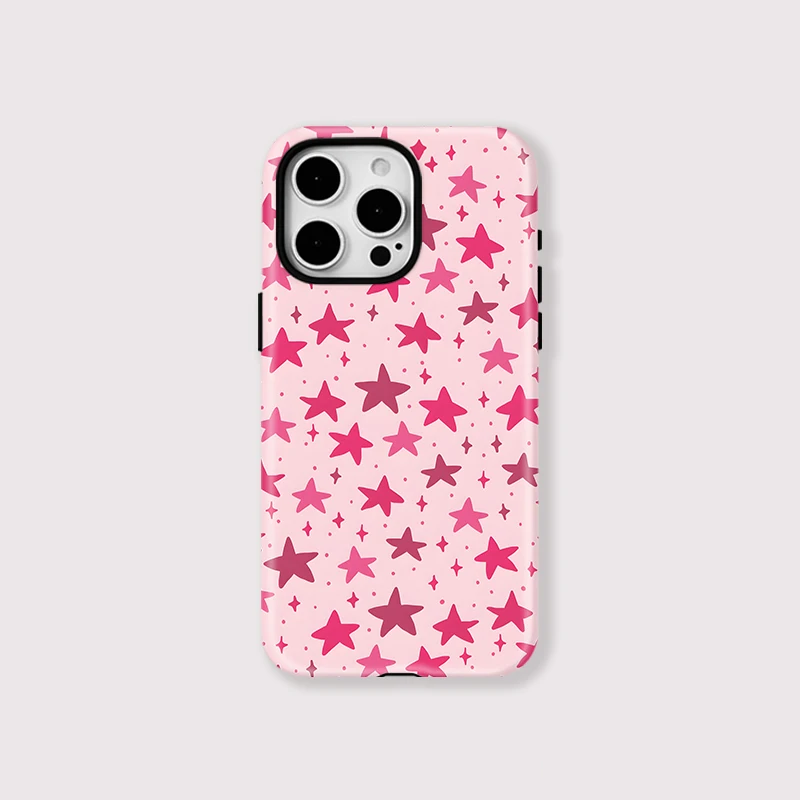 Pink Stars Silicone Case iPhone 16 - View 1