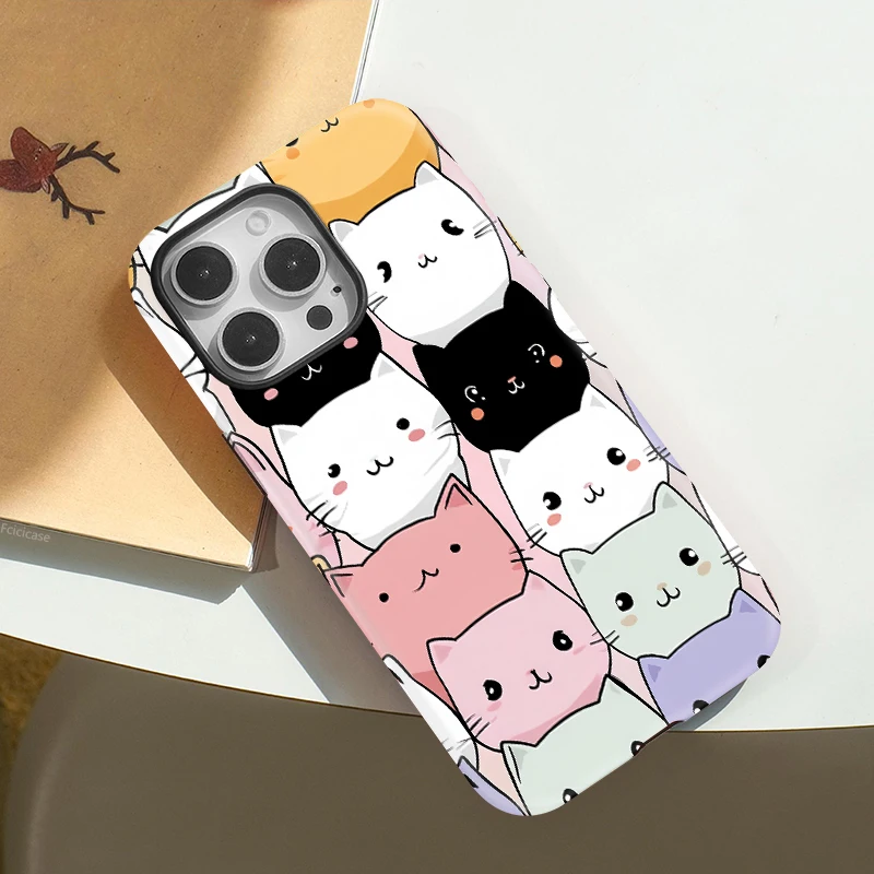 Cute Cartoon Cats Wireless Case iPhone 16 Plus - View 3