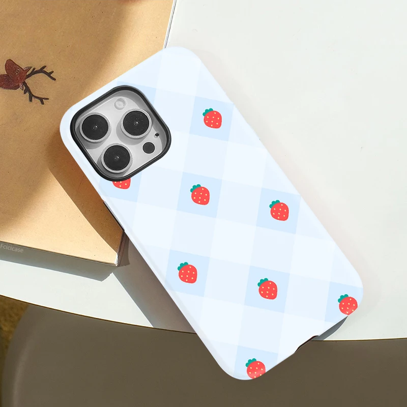 Luxury Grid Pattern 2-in-1 Case iPhone 15 Pro Max - View 3