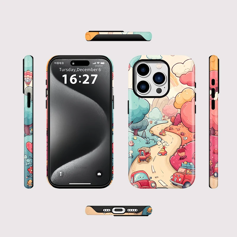 Cartoon Pattern Acrylic TPU Case iPhone 16 - View 2