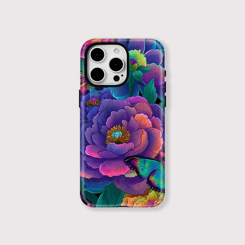 Flower Butterfly Acrylic Case iPhone 15 Plus - View 1