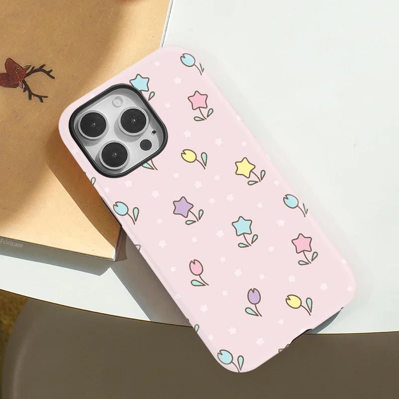 Flower Stars Print Magnetic Case iPhone 16 - View 3